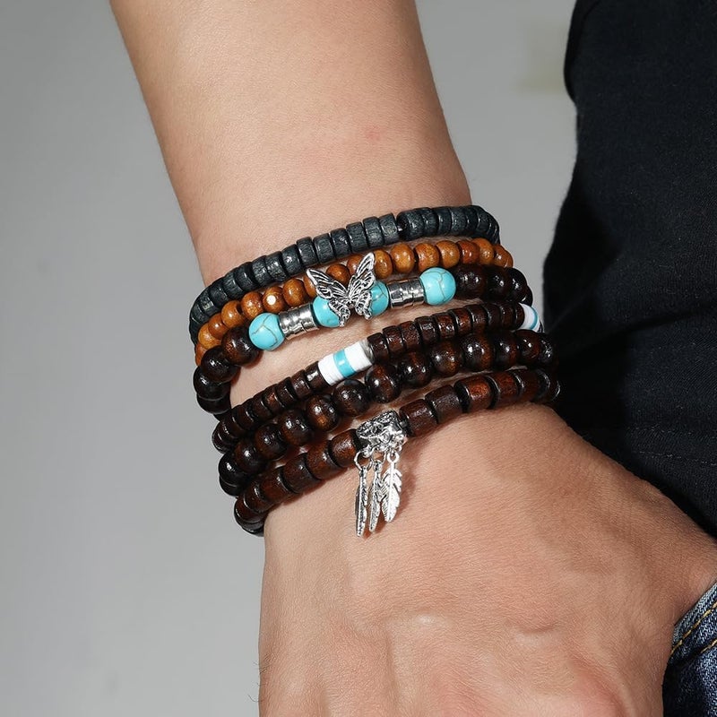 JAVMOO Gothic Bracelet Adjustable Punk Braided Leather Multilayer Grunge Set Bracelets Emo Metal Cuff Wrap Bangles Meaningful Gift - Image 5